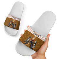 Chihuahua Five Pounds Of Strong Opinions Slide Sandals Funny Dog Quote Paw Print Pattern