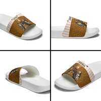 Chihuahua Five Pounds Of Strong Opinions Slide Sandals Funny Dog Quote Paw Print Pattern