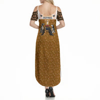 Chihuahua Five Pounds Of Strong Opinions Summer Maxi Dress Funny Dog Quote Paw Print Pattern