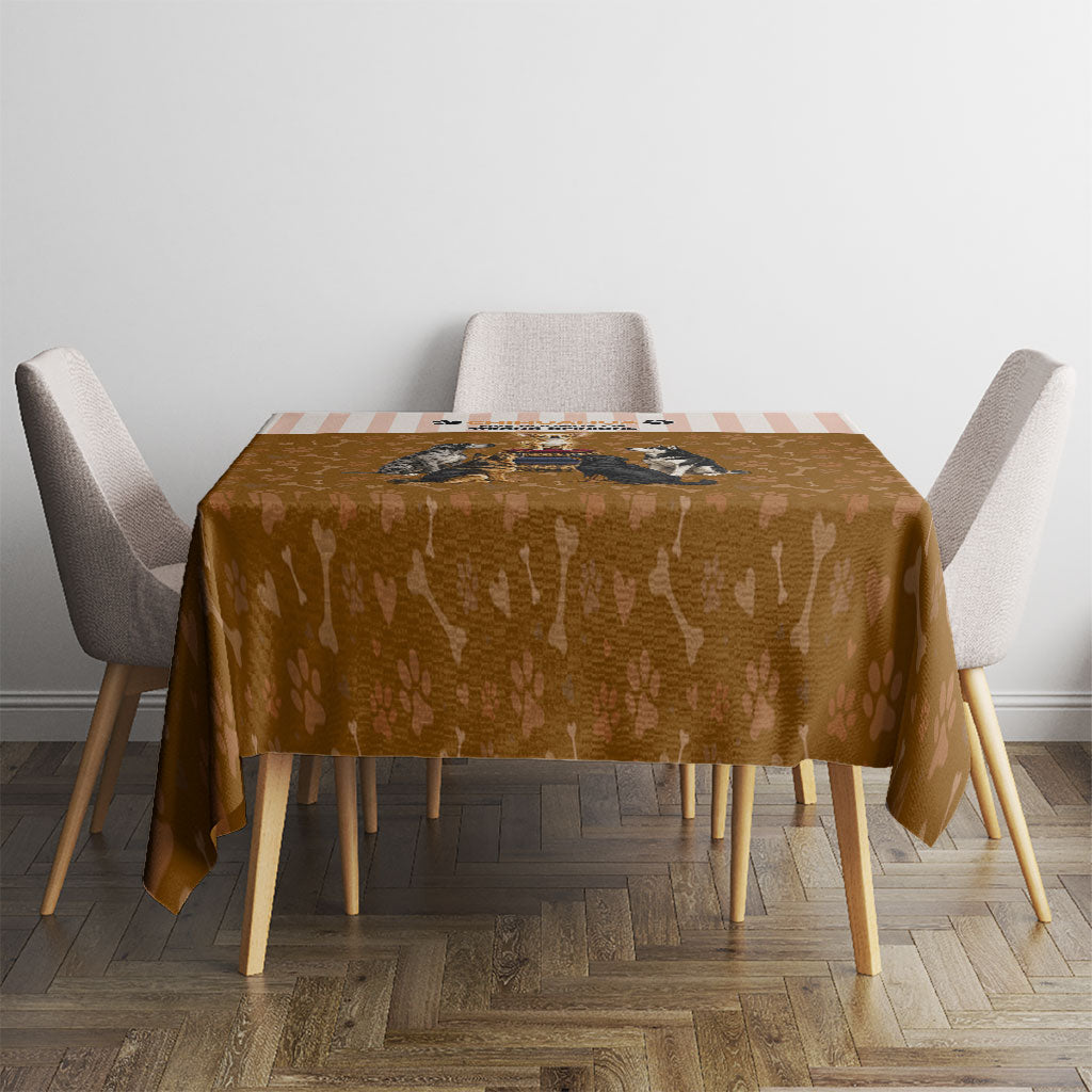 Chihuahua Five Pounds Of Strong Opinions Tablecloth Funny Dog Quote Paw Print Pattern