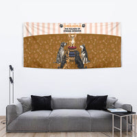 Chihuahua Five Pounds Of Strong Opinions Tapestry Funny Dog Quote Paw Print Pattern