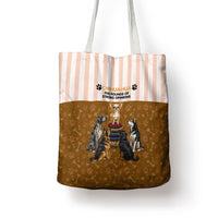 Chihuahua Five Pounds Of Strong Opinions Tote Bag Funny Dog Quote Paw Print Pattern