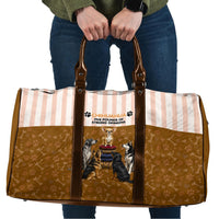 Chihuahua Five Pounds Of Strong Opinions Travel Bag Funny Dog Quote Paw Print Pattern