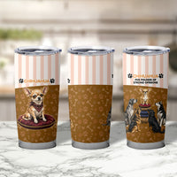 Chihuahua Five Pounds Of Strong Opinions Tumbler Cup Funny Dog Quote Paw Print Pattern
