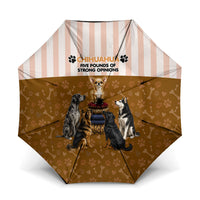 Chihuahua Five Pounds Of Strong Opinions Umbrella Funny Dog Quote Paw Print Pattern