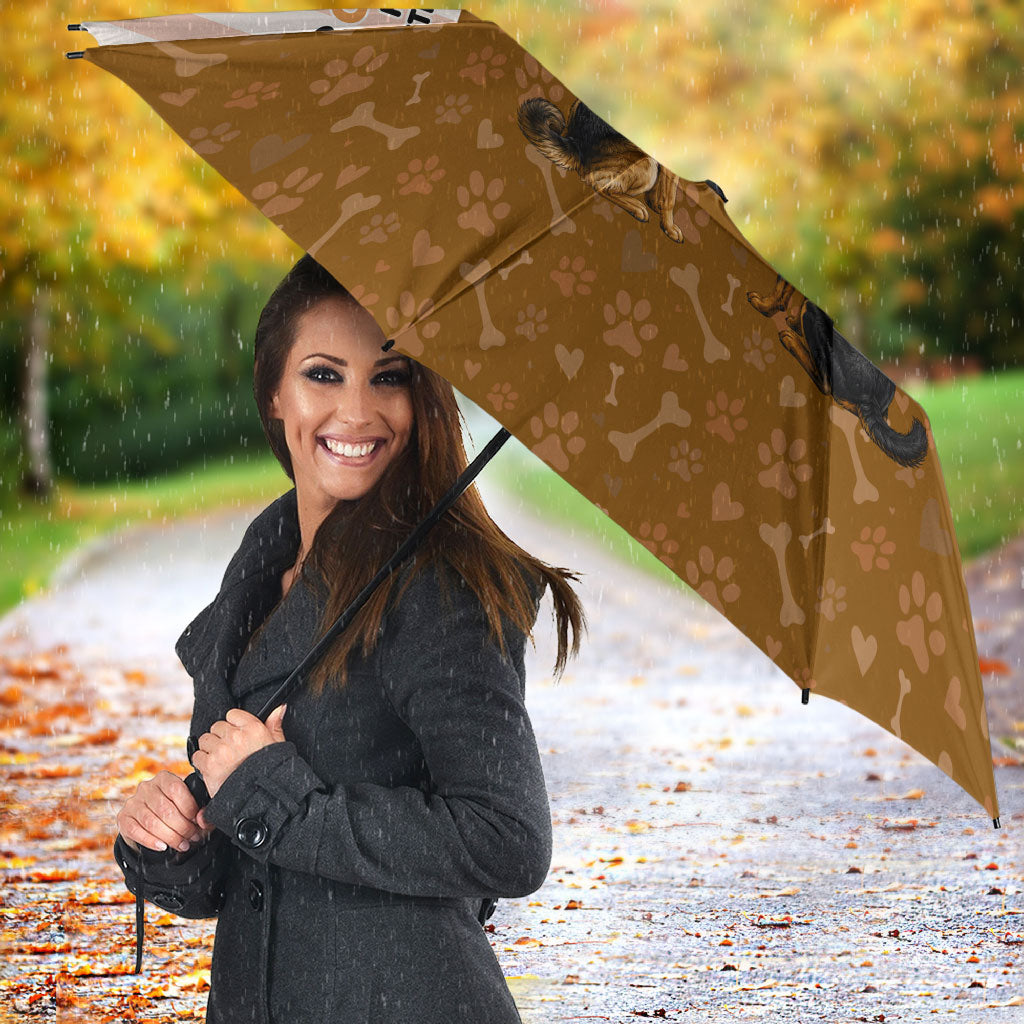 Chihuahua Five Pounds Of Strong Opinions Umbrella Funny Dog Quote Paw Print Pattern