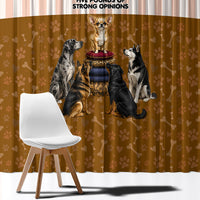 Chihuahua Five Pounds Of Strong Opinions Window Curtain Funny Dog Quote Paw Print Pattern