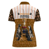 Chihuahua Five Pounds Of Strong Opinions Women Polo Shirt Funny Dog Quote Paw Print Pattern