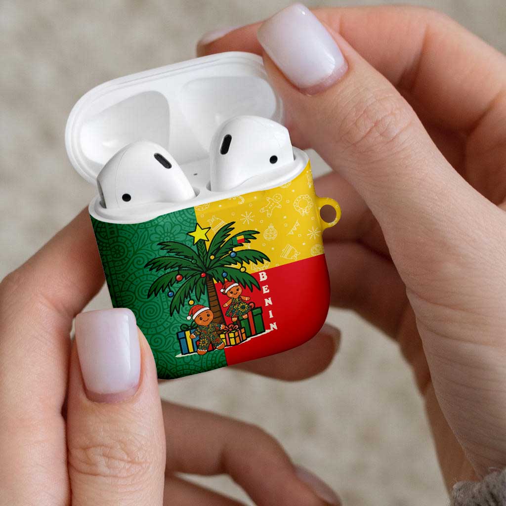 Benin Christmas AirPods Case with Palm Tree Dolls and Red Yellow Green Festive - Wonder Print Shop