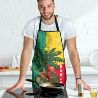 Benin Christmas Apron with Palm Tree Dolls and Red Yellow Green Festive - Wonder Print Shop