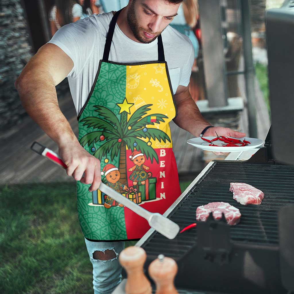 Benin Christmas Apron with Palm Tree Dolls and Red Yellow Green Festive - Wonder Print Shop