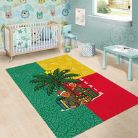 Benin Christmas Area Rug with Palm Tree Dolls and Red Yellow Green Festive - Wonder Print Shop