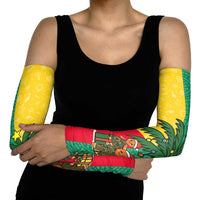 Benin Christmas Arm Sleeves with Palm Tree Dolls and Red Yellow Green Festive - Wonder Print Shop