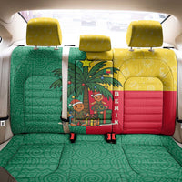 Benin Christmas Back Car Seat Cover with Palm Tree Dolls and Red Yellow Green Festive - Wonder Print Shop