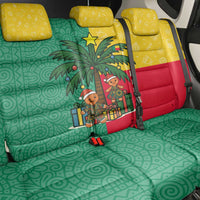 Benin Christmas Back Car Seat Cover with Palm Tree Dolls and Red Yellow Green Festive - Wonder Print Shop
