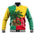 Benin Christmas Baseball Jacket with Palm Tree Dolls and Red Yellow Green Festive - Wonder Print Shop