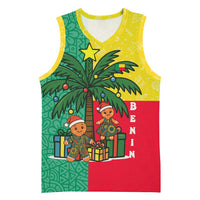Benin Christmas Basketball Jersey with Palm Tree Dolls and Red Yellow Green Festive - Wonder Print Shop