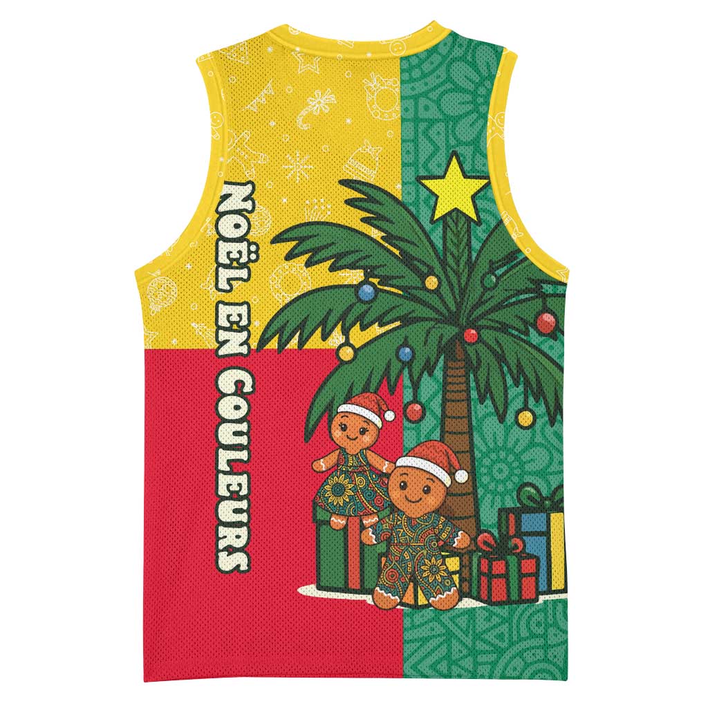Benin Christmas Basketball Jersey with Palm Tree Dolls and Red Yellow Green Festive - Wonder Print Shop