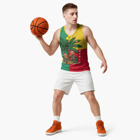 Benin Christmas Basketball Jersey with Palm Tree Dolls and Red Yellow Green Festive - Wonder Print Shop