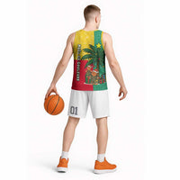 Benin Christmas Basketball Jersey with Palm Tree Dolls and Red Yellow Green Festive - Wonder Print Shop