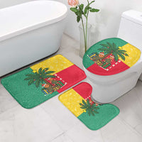 Benin Christmas Bathroom Set with Palm Tree Dolls and Red Yellow Green Festive - Wonder Print Shop