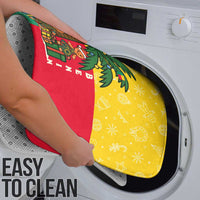 Benin Christmas Bathroom Set with Palm Tree Dolls and Red Yellow Green Festive - Wonder Print Shop