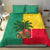 Benin Christmas Bedding Set with Palm Tree Dolls and Red Yellow Green Festive - Wonder Print Shop