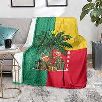 Benin Christmas Blanket with Palm Tree Dolls and Red Yellow Green Festive - Wonder Print Shop