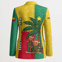 Benin Christmas Blazer with Palm Tree Dolls and Red Yellow Green Festive - Wonder Print Shop