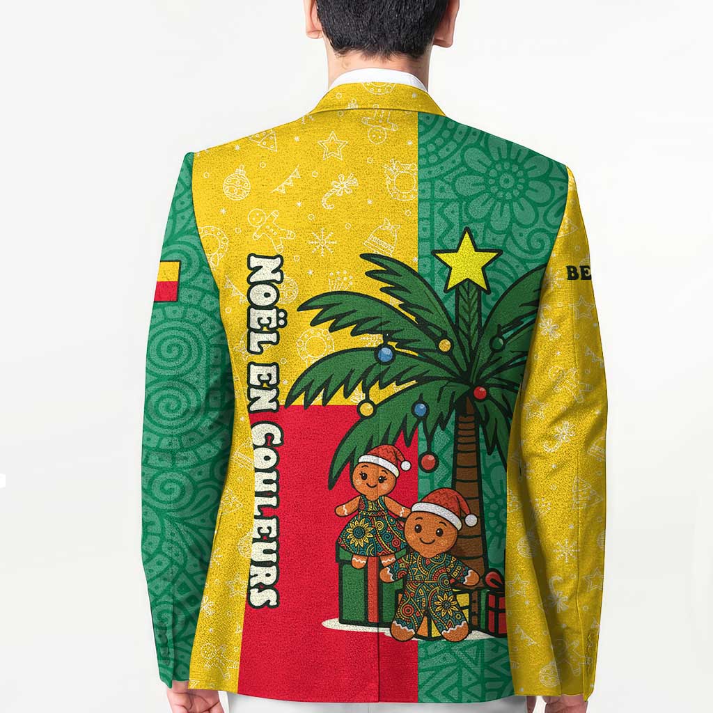 Benin Christmas Blazer with Palm Tree Dolls and Red Yellow Green Festive - Wonder Print Shop
