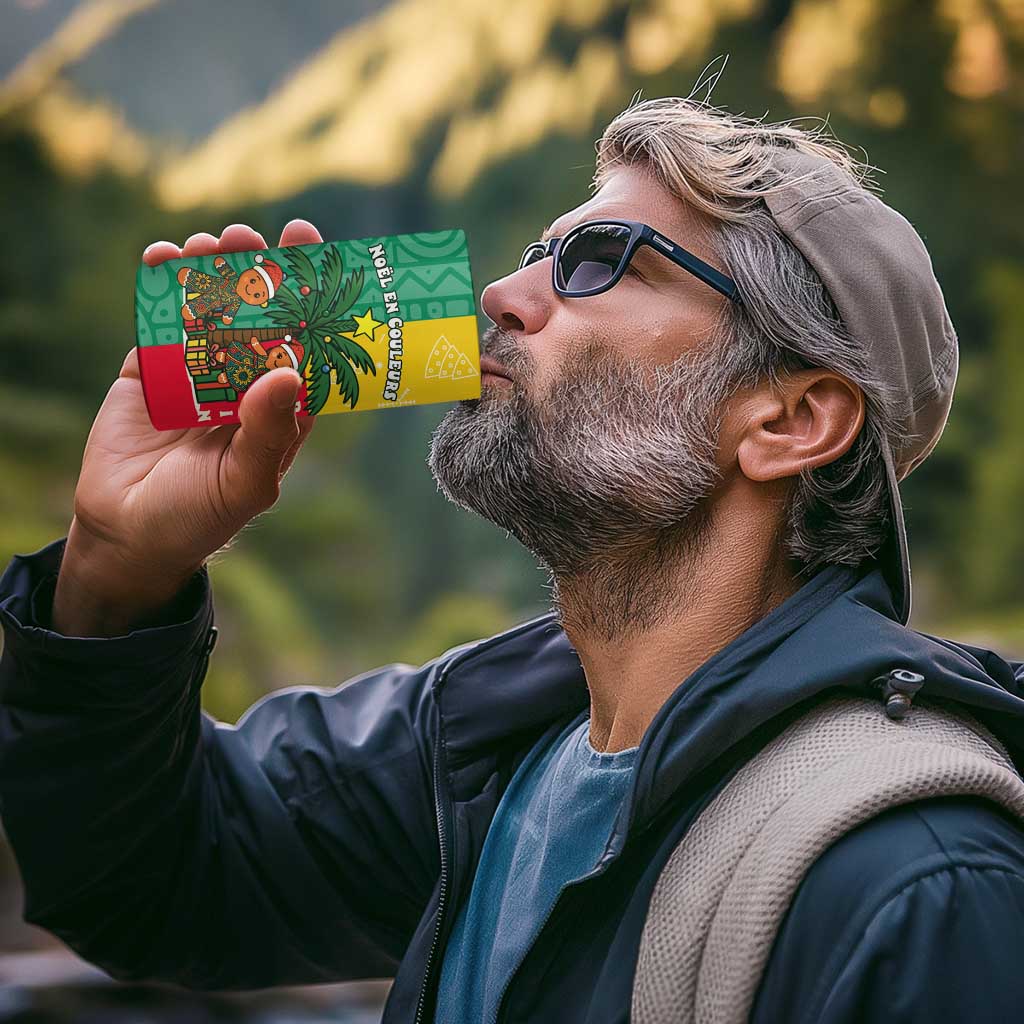 Benin Christmas 4 in 1 Can Cooler Tumbler with Palm Tree Dolls and Red Yellow Green Festive - Wonder Print Shop