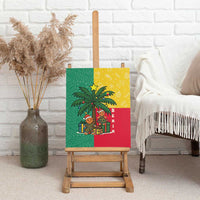 Benin Christmas Canvas Wall Art with Palm Tree Dolls and Red Yellow Green Festive - Wonder Print Shop