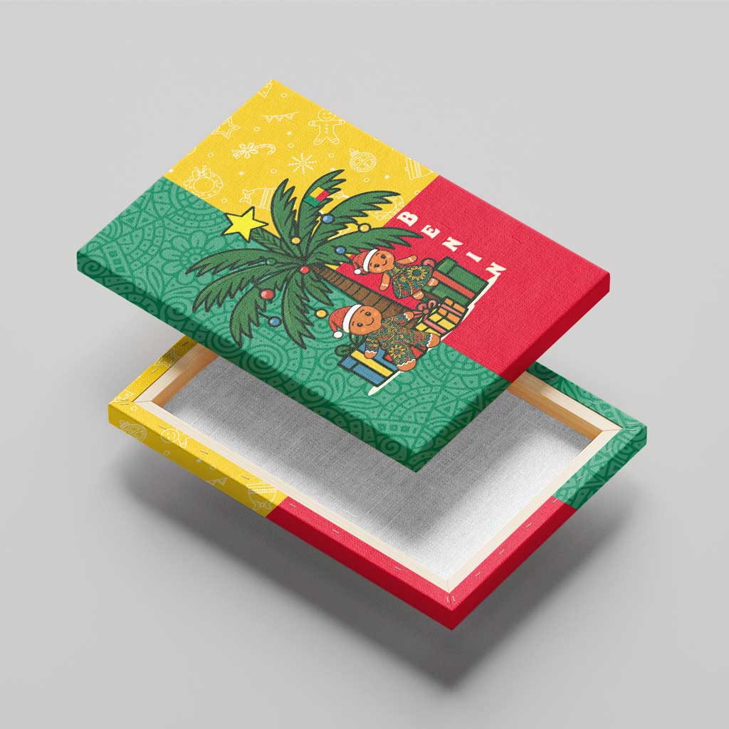 Benin Christmas Canvas Wall Art with Palm Tree Dolls and Red Yellow Green Festive - Wonder Print Shop