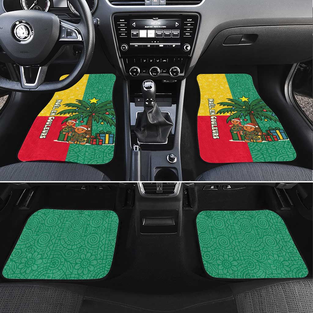 Benin Christmas Car Mats with Palm Tree Dolls and Red Yellow Green Festive - Wonder Print Shop