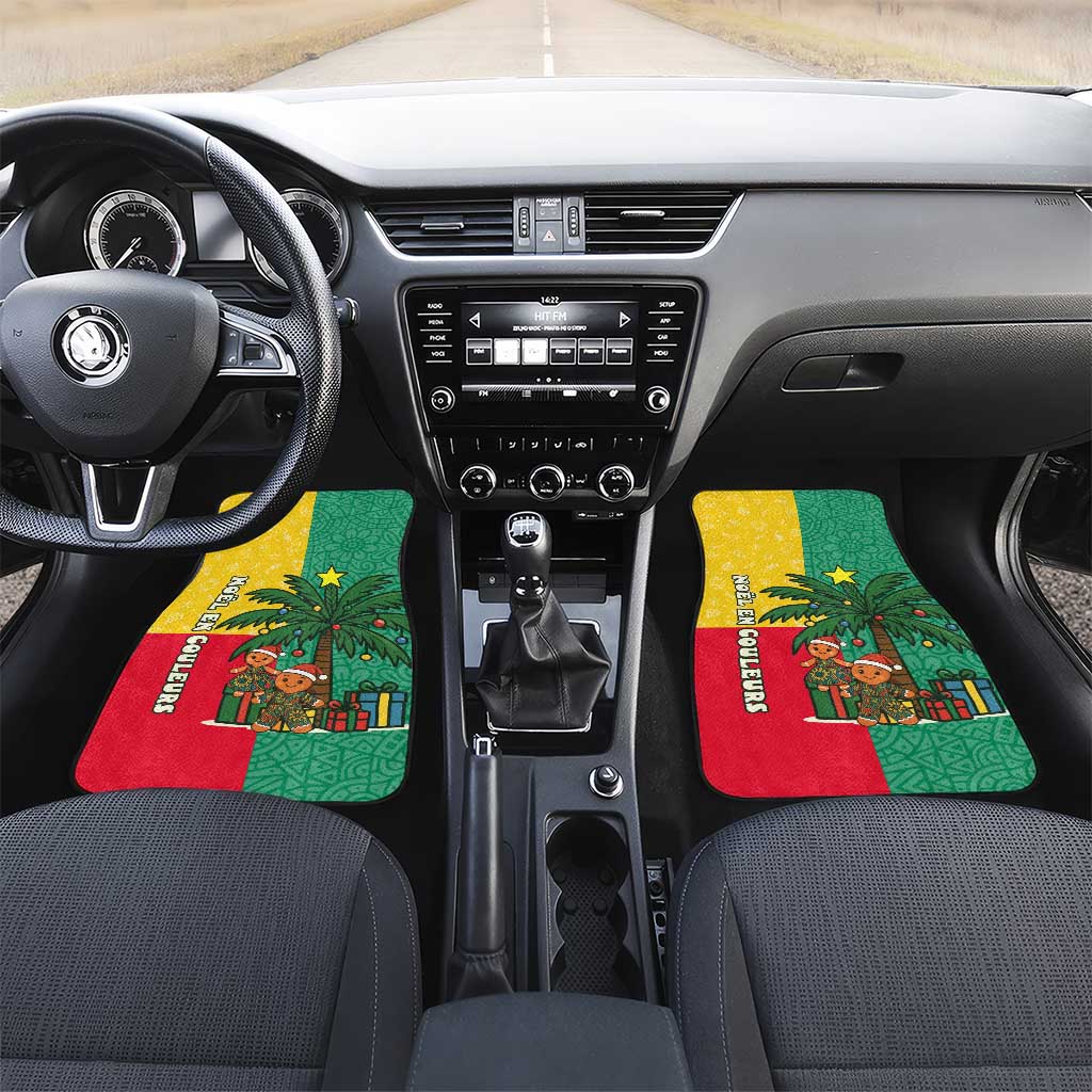 Benin Christmas Car Mats with Palm Tree Dolls and Red Yellow Green Festive - Wonder Print Shop