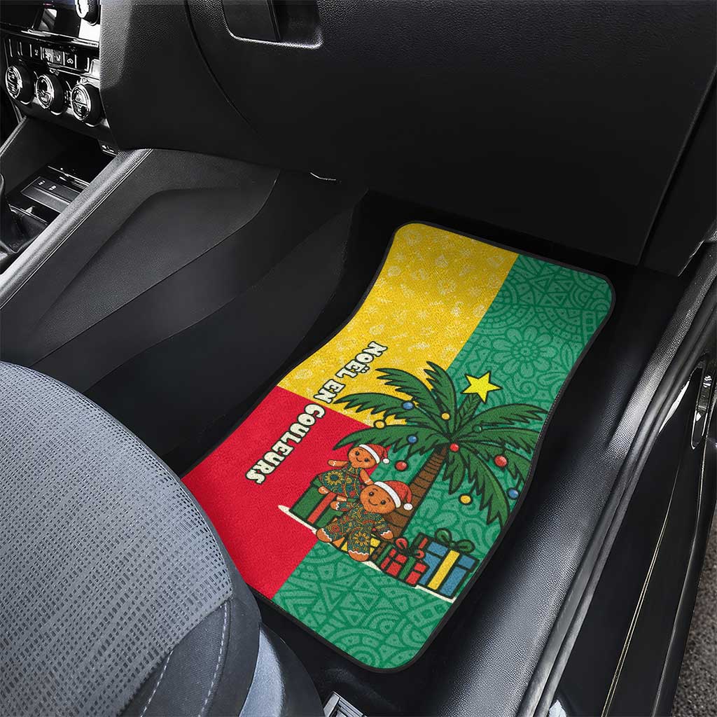 Benin Christmas Car Mats with Palm Tree Dolls and Red Yellow Green Festive - Wonder Print Shop