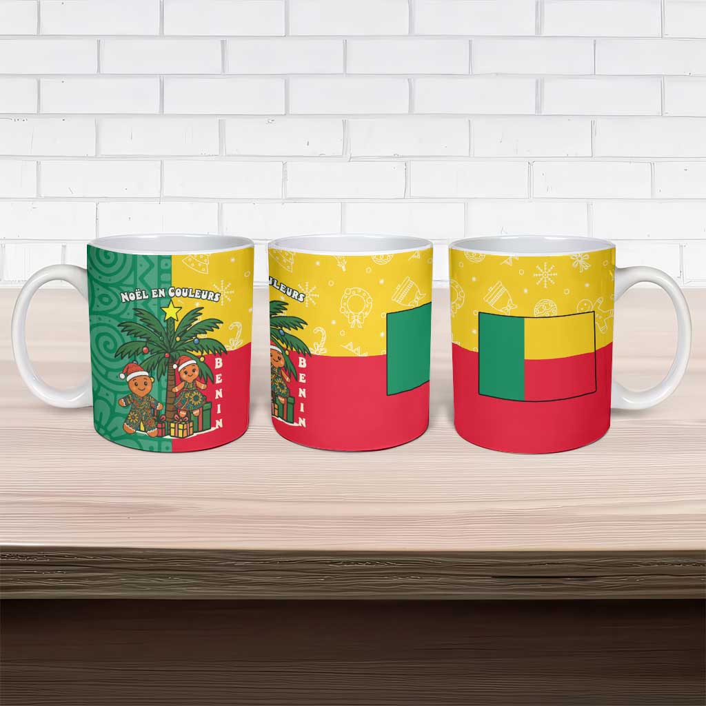 Benin Christmas Ceramic Mug with Palm Tree Dolls and Red Yellow Green Festive - Wonder Print Shop