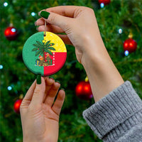 Benin Christmas Ceramic Ornament with Palm Tree Dolls and Red Yellow Green Festive - Wonder Print Shop