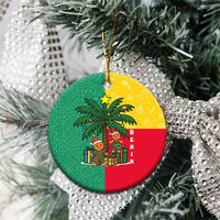 Benin Christmas Ceramic Ornament with Palm Tree Dolls and Red Yellow Green Festive - Wonder Print Shop