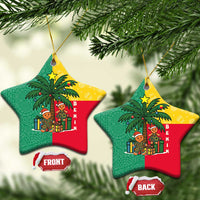 Benin Christmas Ceramic Ornament with Palm Tree Dolls and Red Yellow Green Festive - Wonder Print Shop