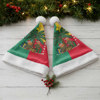 Benin Christmas Santa Hat with Palm Tree Dolls and Red Yellow Green Festive - Wonder Print Shop