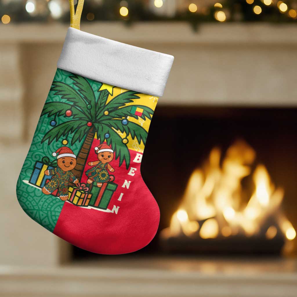 Benin Christmas Stocking with Palm Tree Dolls and Red Yellow Green Festive - Wonder Print Shop