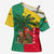 Benin Christmas Cross Shoulder Shirt with Palm Tree Dolls and Red Yellow Green Festive - Wonder Print Shop