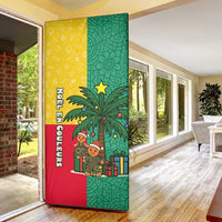 Benin Christmas Door Cover with Palm Tree Dolls and Red Yellow Green Festive - Wonder Print Shop
