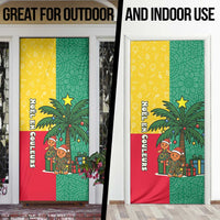 Benin Christmas Door Cover with Palm Tree Dolls and Red Yellow Green Festive - Wonder Print Shop