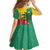 Benin Christmas Family Matching Off The Shoulder Long Sleeve Dress and Hawaiian Shirt with Palm Tree Dolls and Red Yellow Green Festive - Wonder Print Shop
