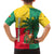 Benin Christmas Family Matching Puletasi and Hawaiian Shirt with Palm Tree Dolls and Red Yellow Green Festive - Wonder Print Shop