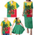 Benin Christmas Family Matching Puletasi and Hawaiian Shirt with Palm Tree Dolls and Red Yellow Green Festive - Wonder Print Shop