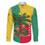 Benin Christmas Family Matching Puletasi and Hawaiian Shirt with Palm Tree Dolls and Red Yellow Green Festive - Wonder Print Shop