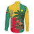 Benin Christmas Family Matching Puletasi and Hawaiian Shirt with Palm Tree Dolls and Red Yellow Green Festive - Wonder Print Shop